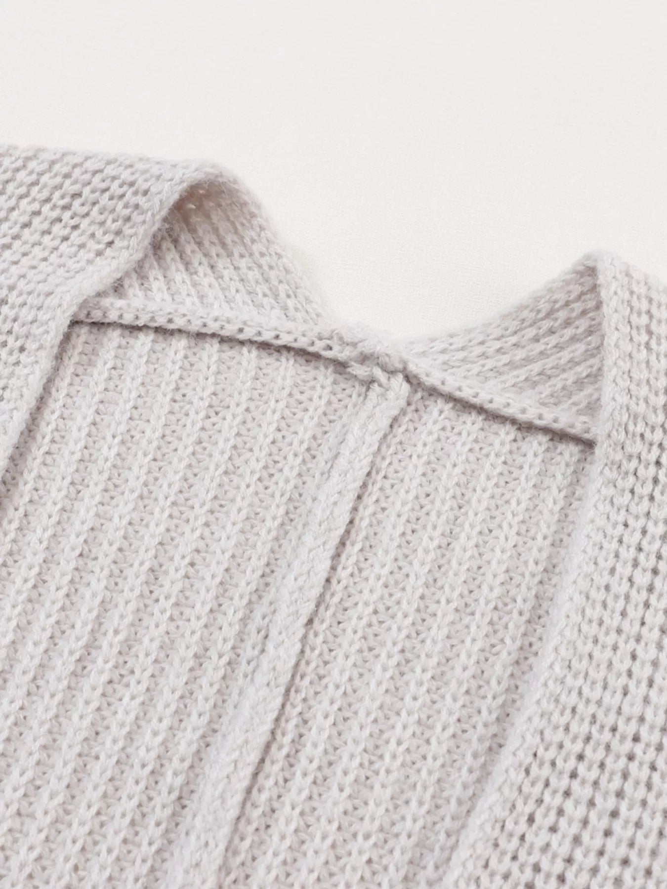 Oversized Fold Over Sleeve Open Front Cardigan
