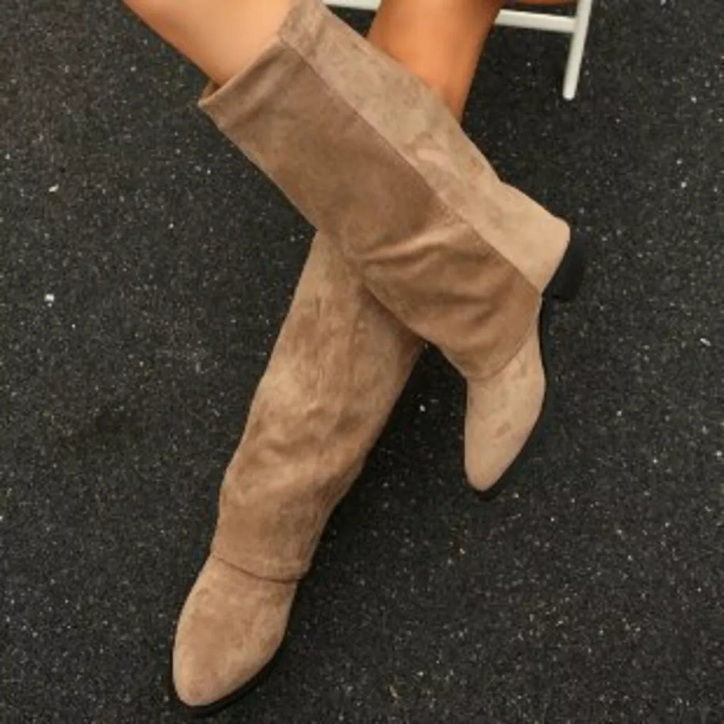Point Toe Block Heels Boots