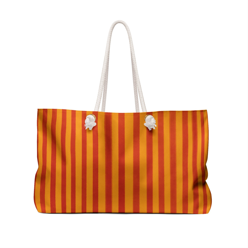 Soleil Striped Weekender Bag — Sunny Orange Beach Tote