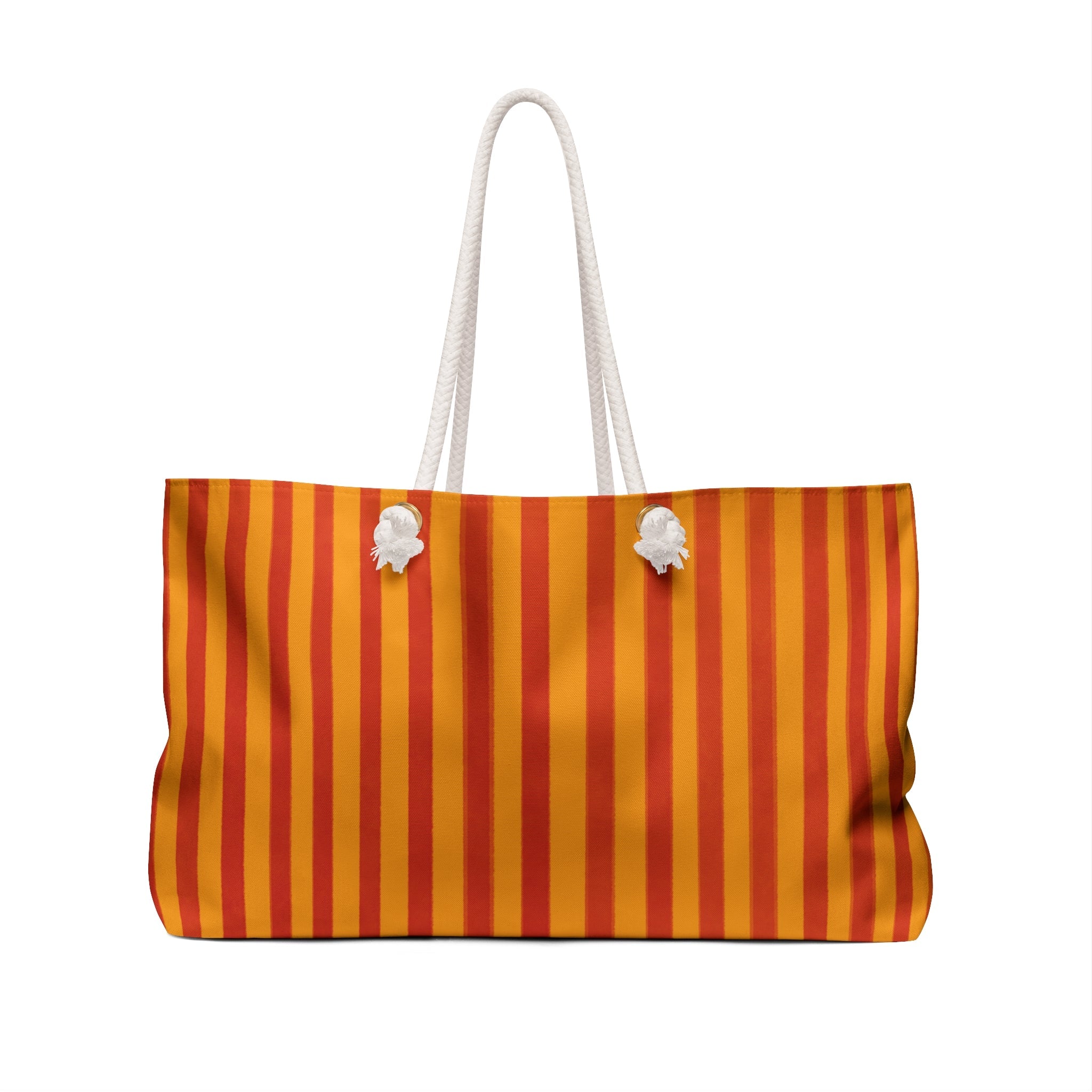 Soleil Striped Weekender Bag — Sunny Orange Beach Tote