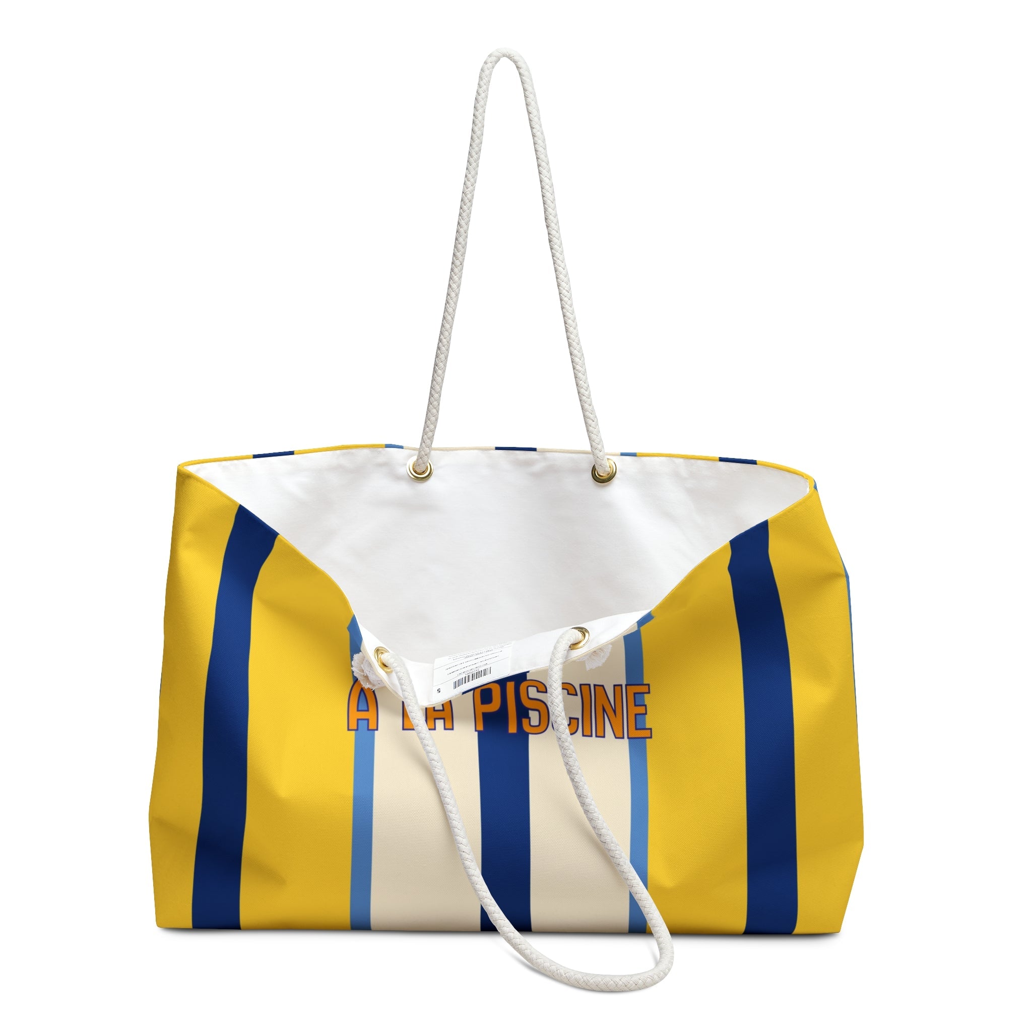 French Pool Weekender Bag — á la Piscine Oversized Blue Stripped Tote