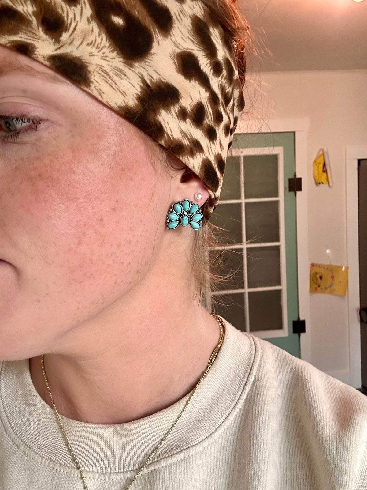 Beautiful Bohemian Turquoise Earring Set - Set of 12