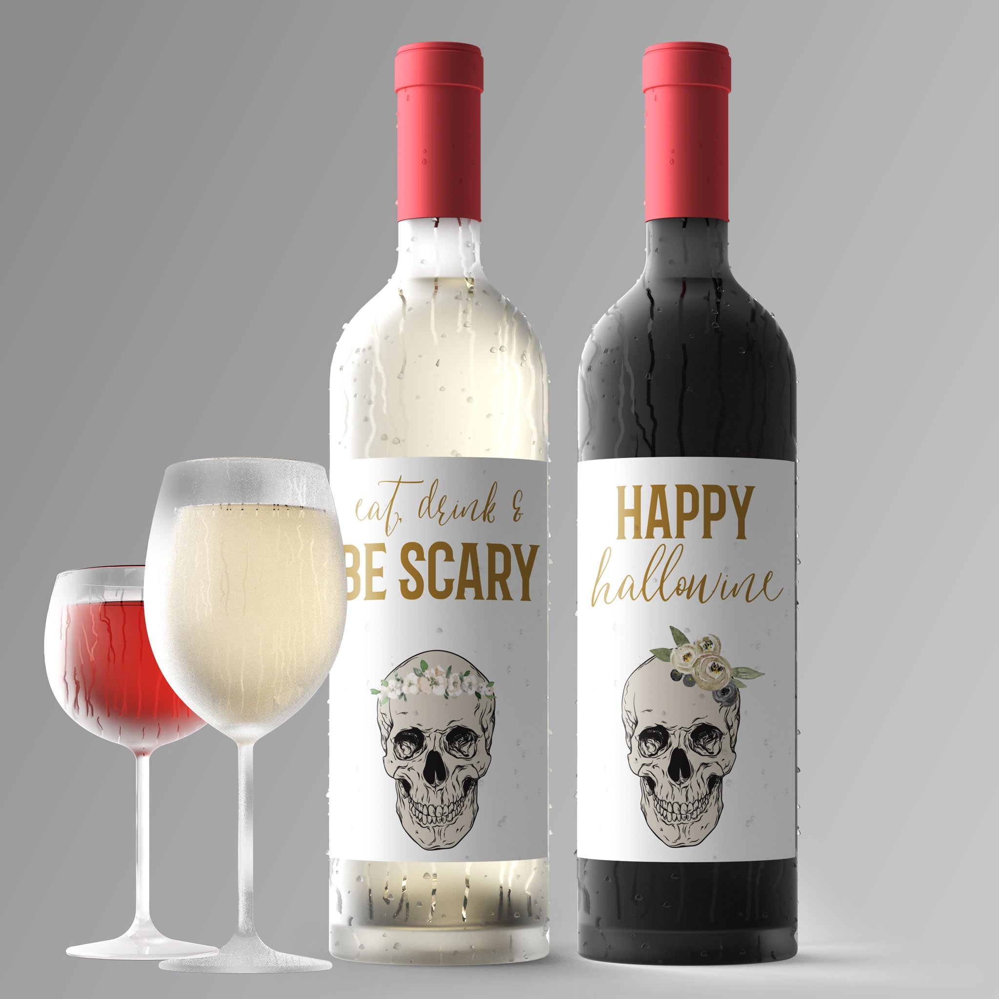Halloween Wine Labels, Pack of 4