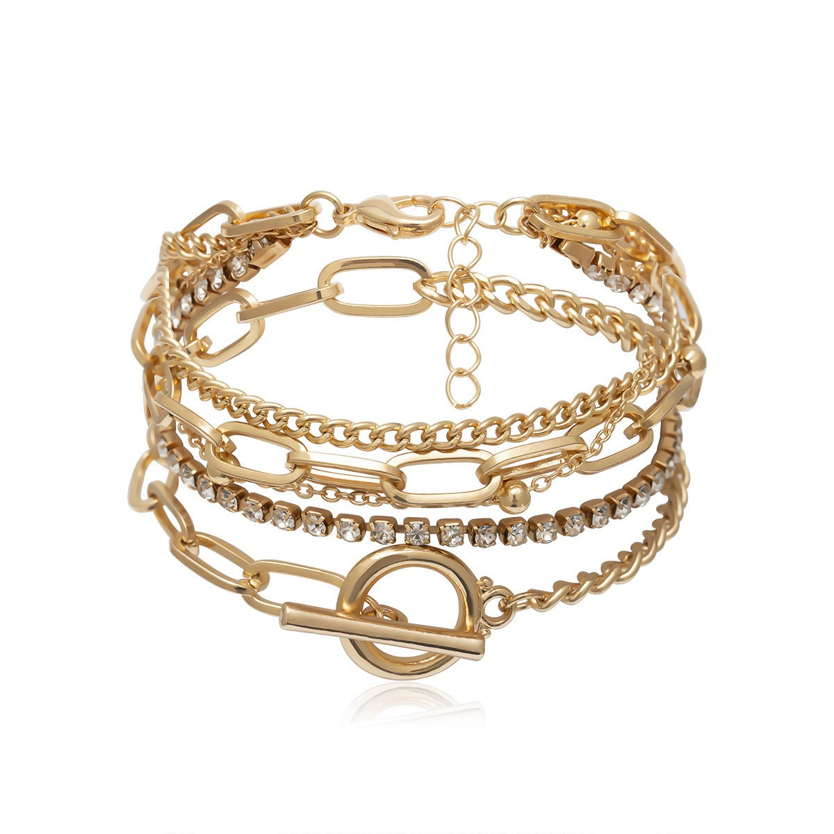 Creative Mix and Match Diamond Round Bead Multi-layer Bracelet