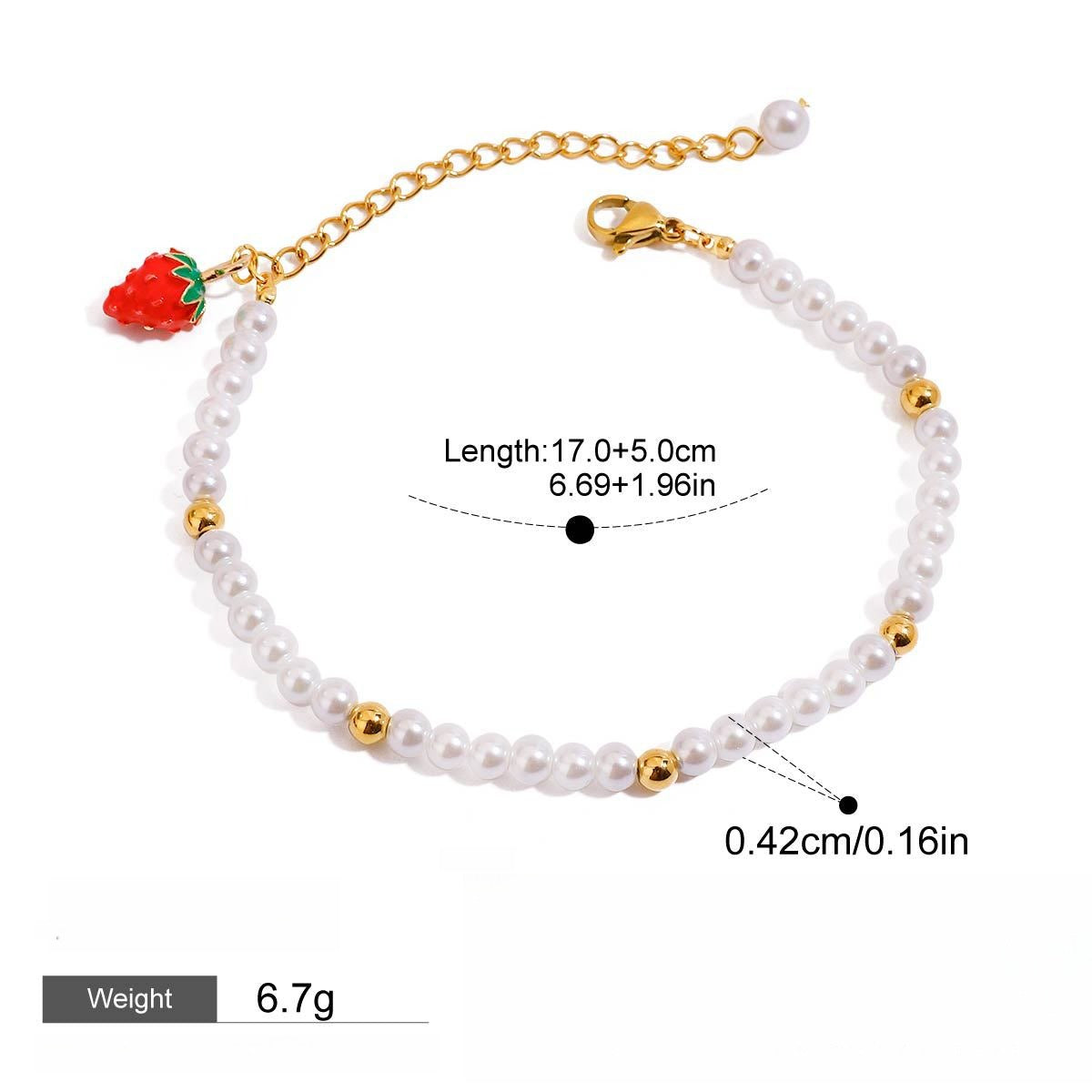 18k gold light luxury stacking pearl bracelet