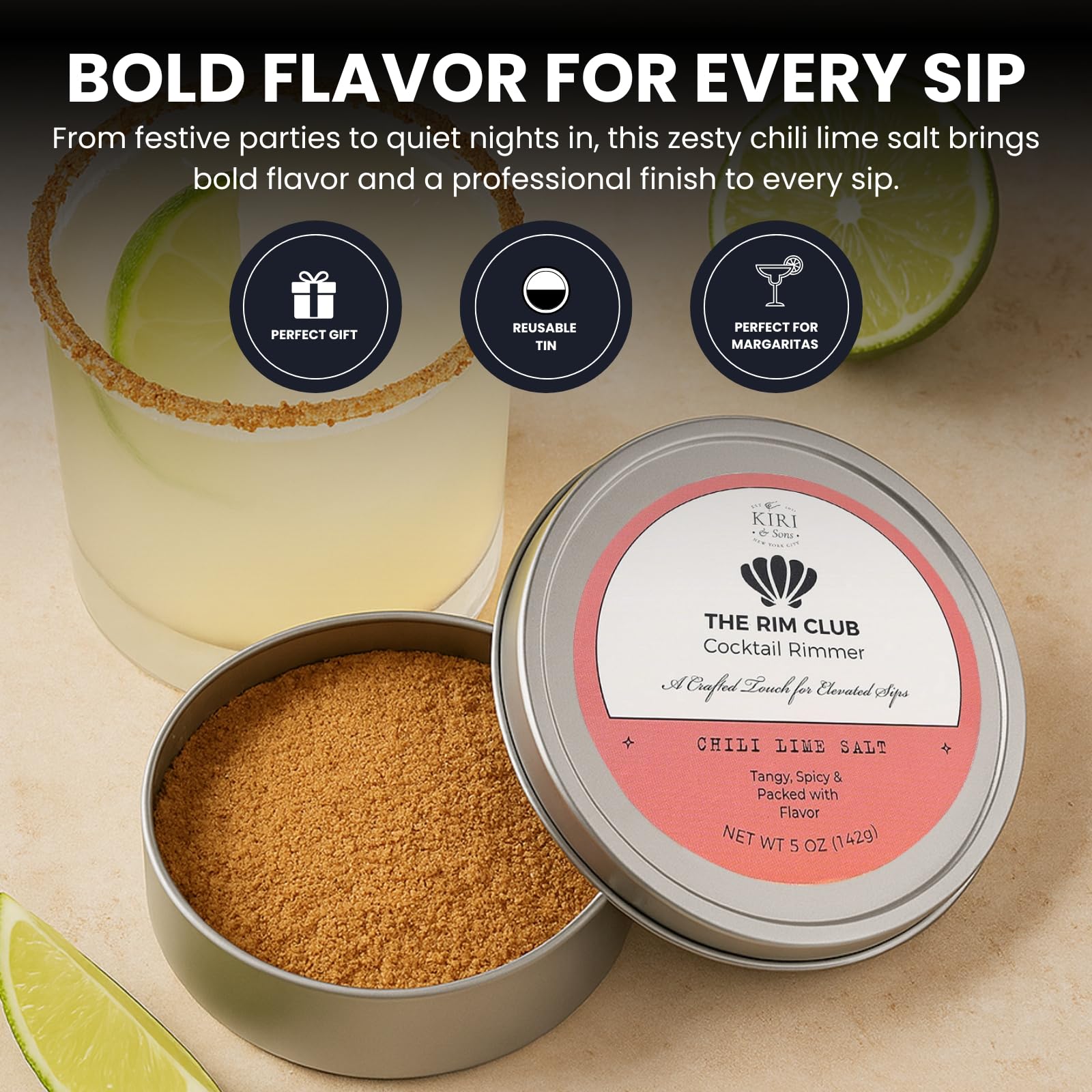 Cocktail Rimmer Salt  | Tequila Shots | Spicy Drink Garnish | 5oz