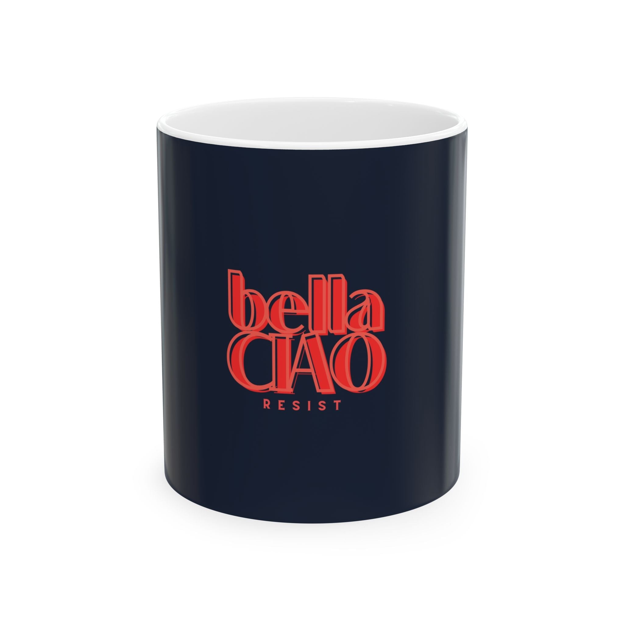 Bella Ciao Resist Ceramic Mug, RED - Anti-Fascist Message