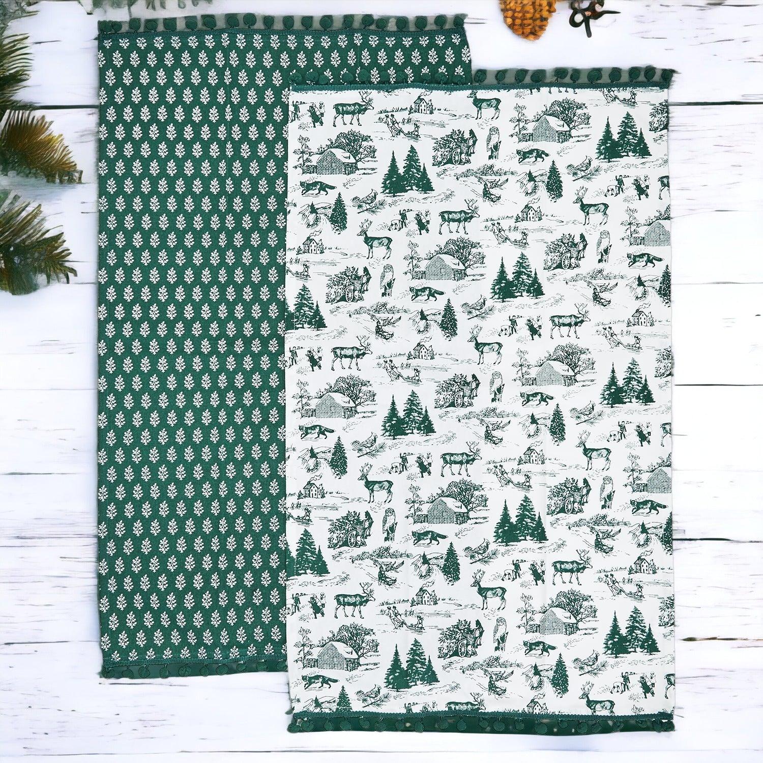 Forest Green Pine Tea Towel Set