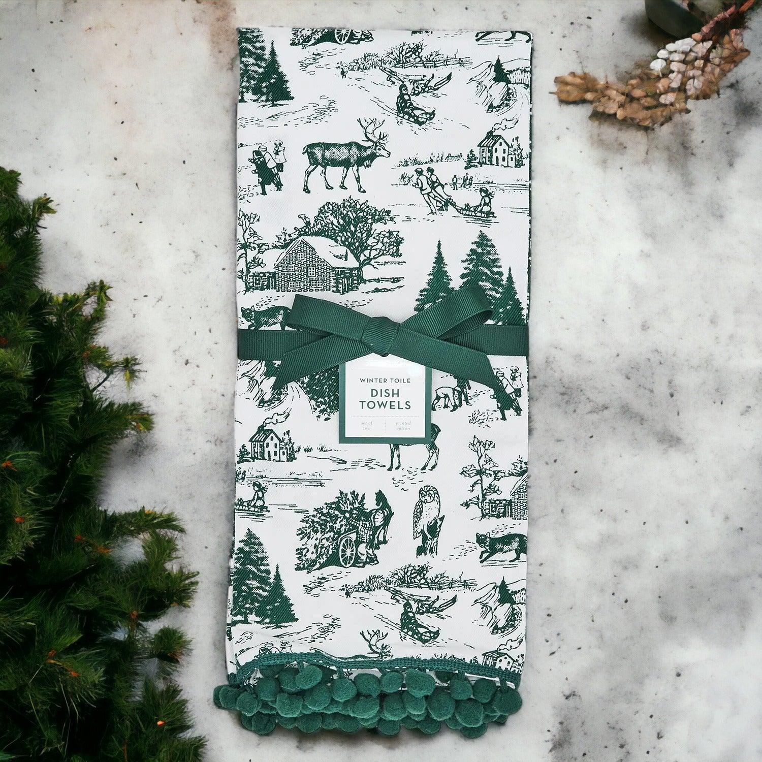 Forest Green Pine Tea Towel Set