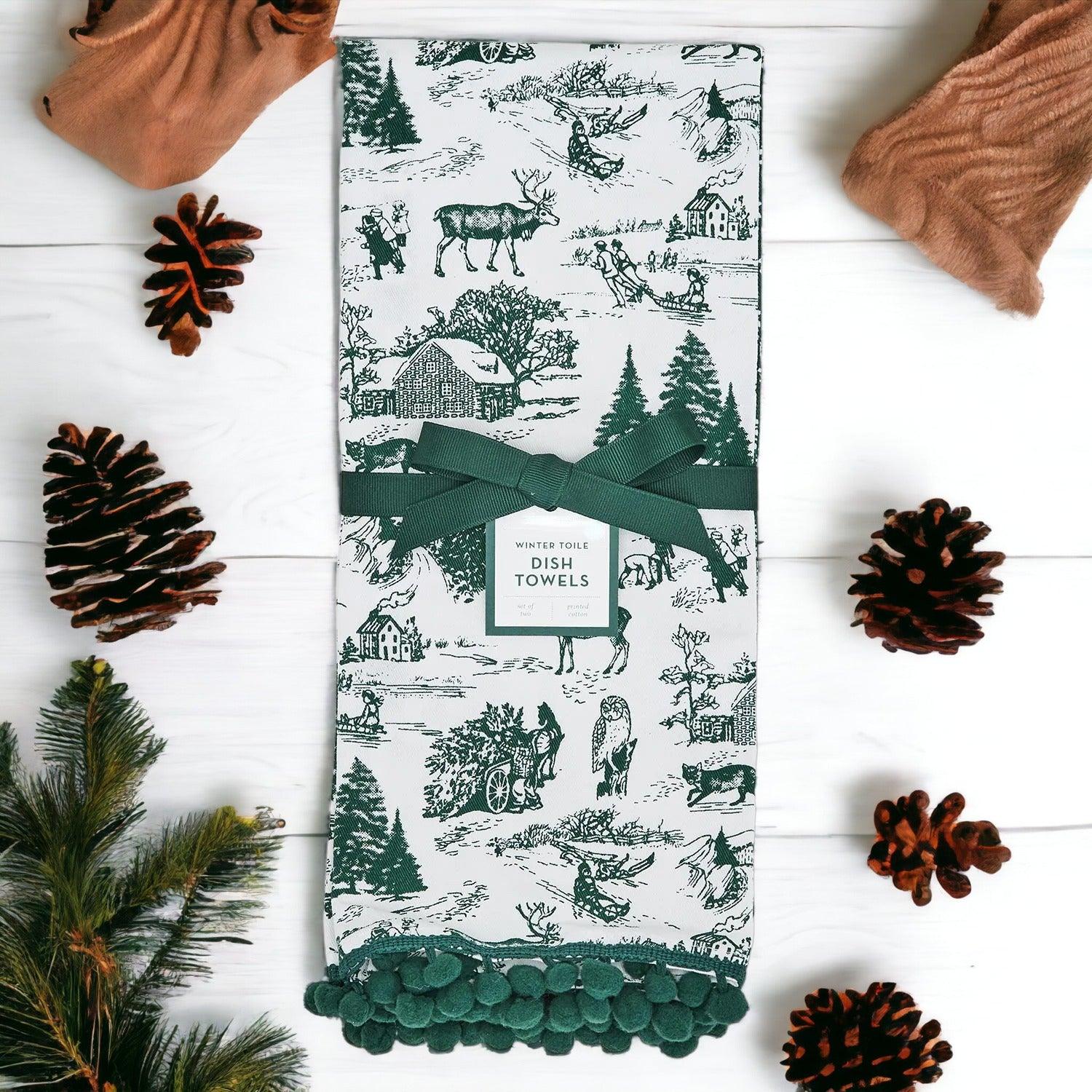 Forest Green Pine Tea Towel Set