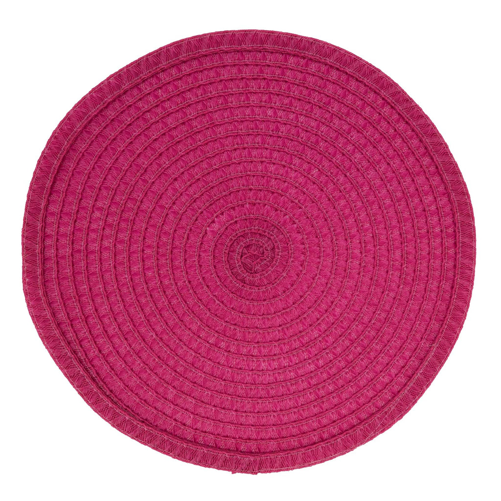 Fennco Styles Modern Everyday Textured Placemats 15 Inches Round, Set of 4 – Black Woven Table Mats for Home, Dining Room Décor, Banquets, Indoor & Outdoor and Special Events