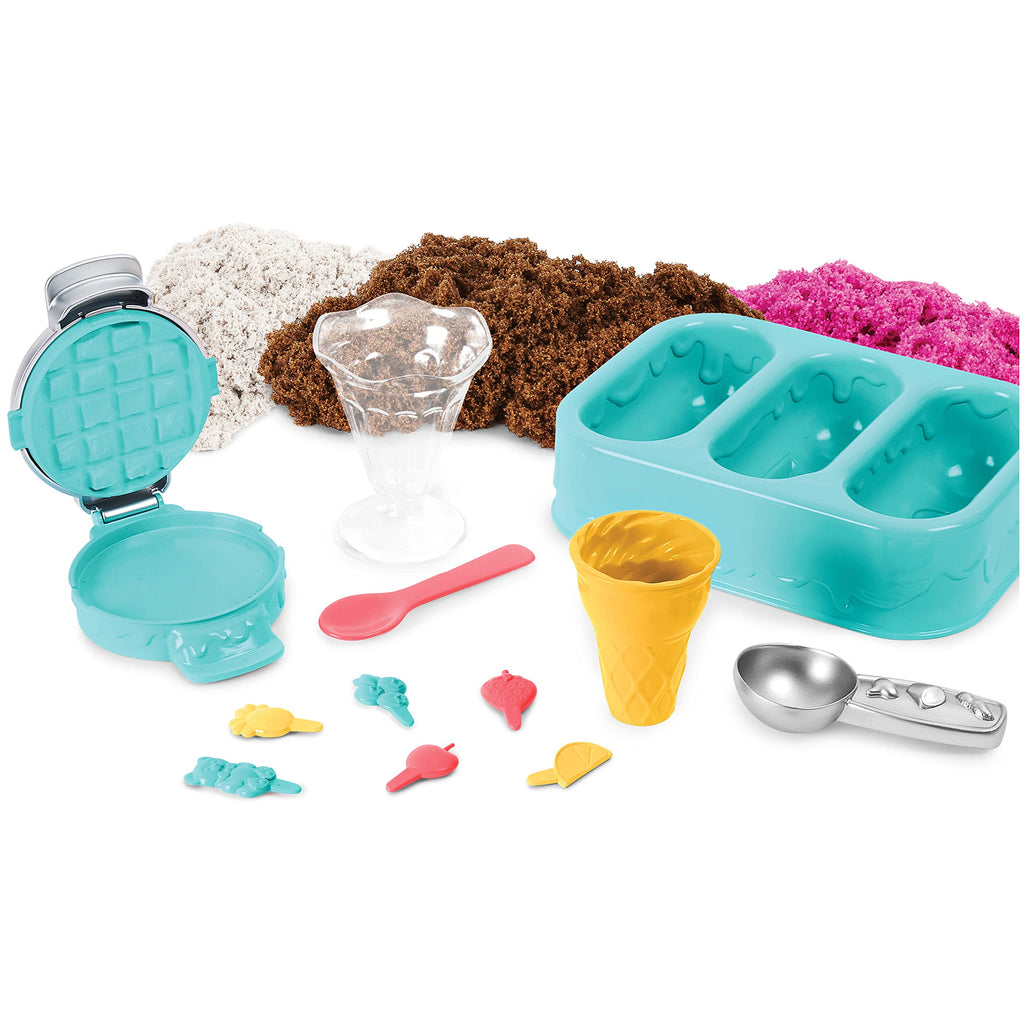Kinetic Sand Scents Ice Cream Treats Playset 3 Colors 6 Serving Tools New