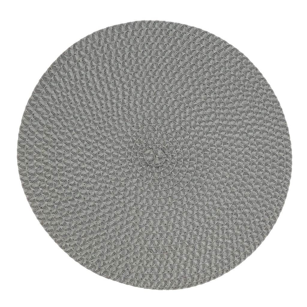 Fennco Styles Modern Everyday Textured Placemats 15 Inches Round, Set of 4 – Black Woven Table Mats for Home, Dining Room Décor, Banquets, Indoor & Outdoor and Special Events
