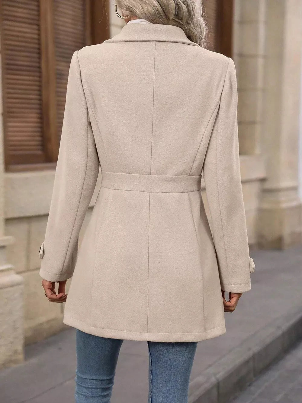Collared Neck Button Up Coat