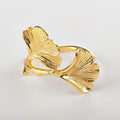 Fennco Styles Ginko Design Napkin Ring Holders, 2 Colors, Set of 4
