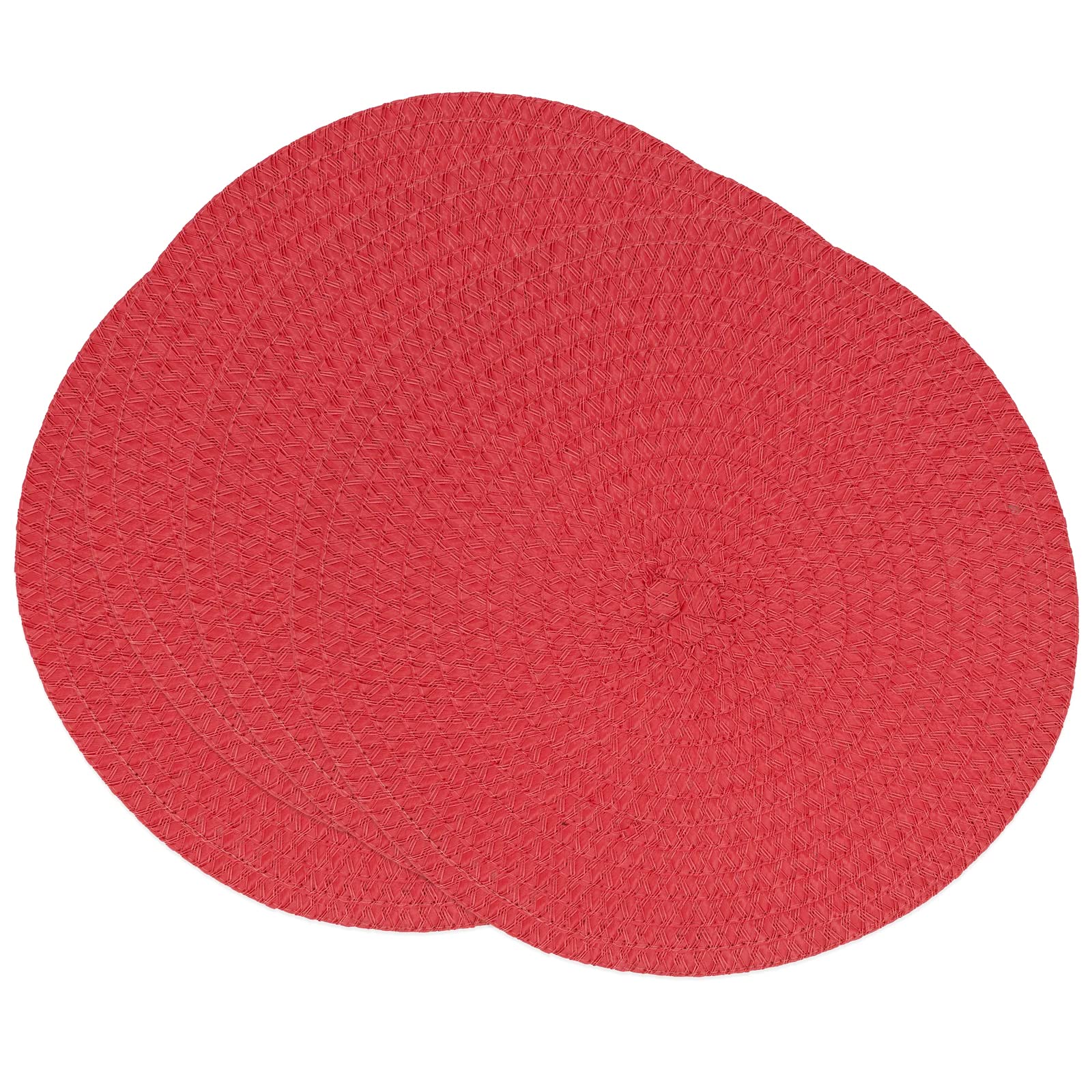 Fennco Styles Modern Everyday Textured Placemats 15 Inches Round, Set of 4 – Black Woven Table Mats for Home, Dining Room Décor, Banquets, Indoor & Outdoor and Special Events