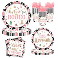 JOYHAPISTAR First Rodeo Birthday Party Supplies Set 120PCS Pink Rustic