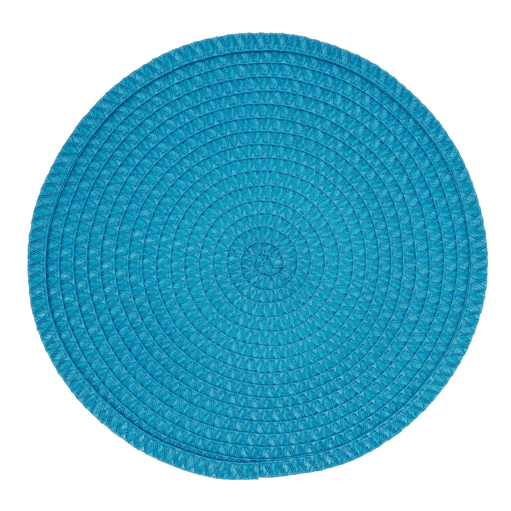 Fennco Styles Modern Everyday Textured Placemats 15 Inches Round, Set of 4 – Black Woven Table Mats for Home, Dining Room Décor, Banquets, Indoor & Outdoor and Special Events