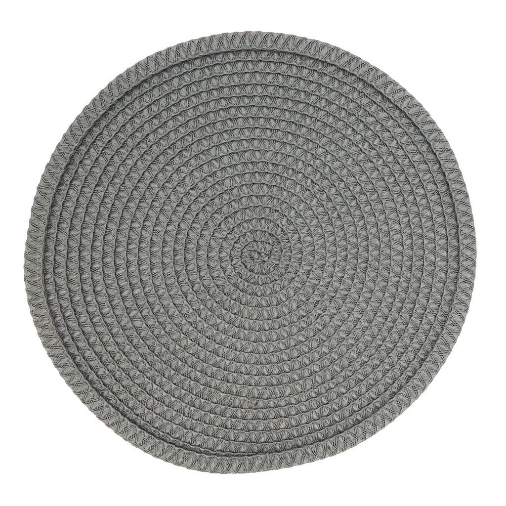 Fennco Styles Modern Everyday Textured Placemats 15 Inches Round, Set of 4 – Black Woven Table Mats for Home, Dining Room Décor, Banquets, Indoor & Outdoor and Special Events