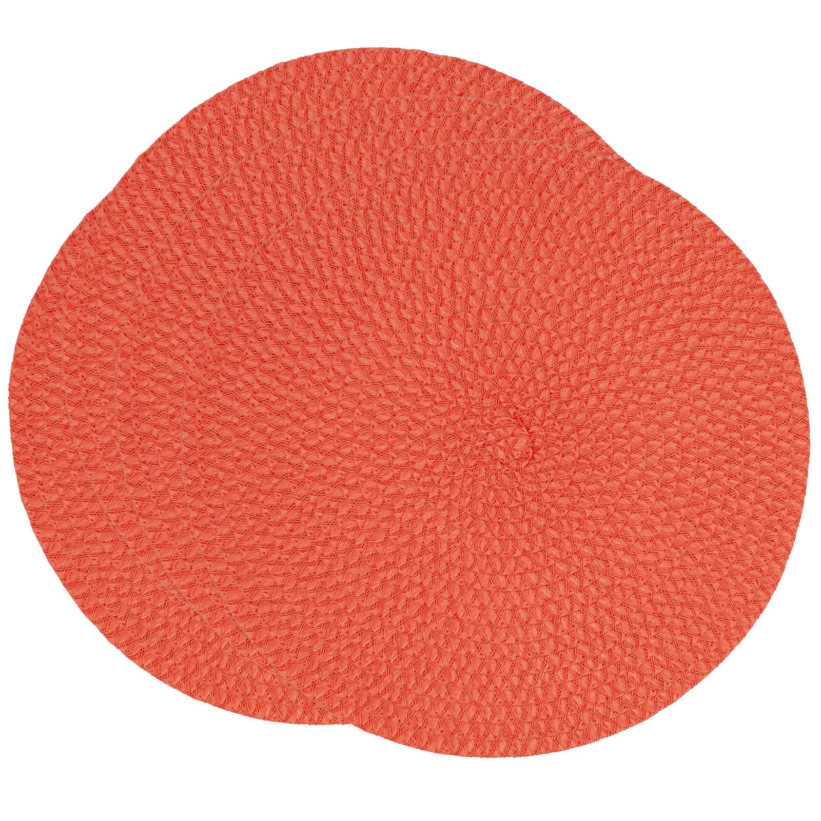 Fennco Styles Modern Everyday Textured Placemats 15 Inches Round, Set of 4 – Black Woven Table Mats for Home, Dining Room Décor, Banquets, Indoor & Outdoor and Special Events