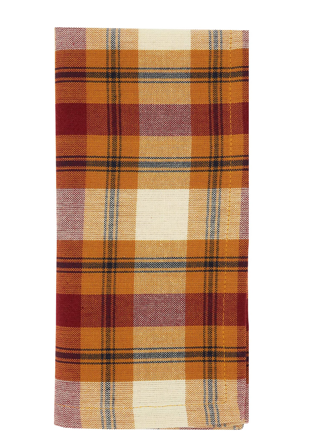 Fennco Styles Harvest Plaid Design 100% Cotton Tablecloth 70" W x 70" L - Autumn Rust Table Cover for Home, Dining Table Decor, Banquet, Thanksgiving and Special Event