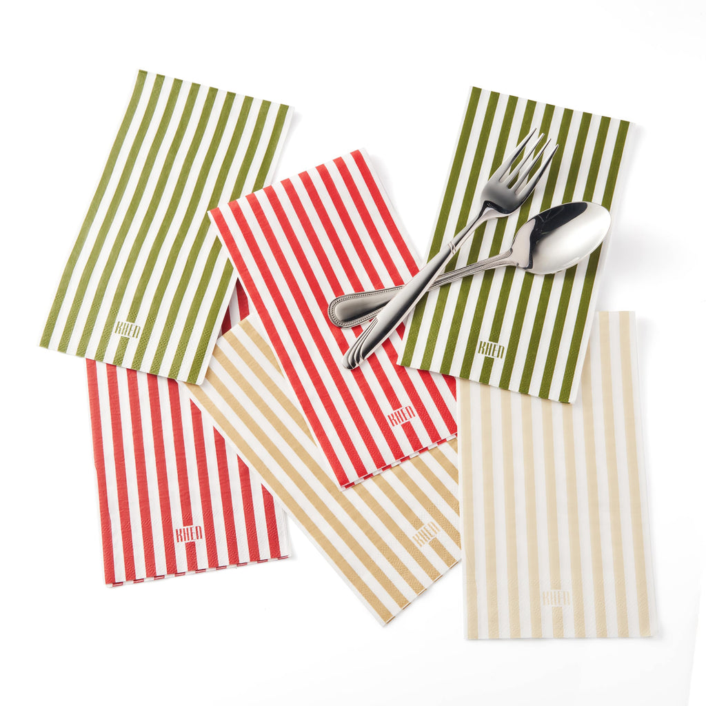 Tonal Striped Disposable Napkin Set 100 Pieces