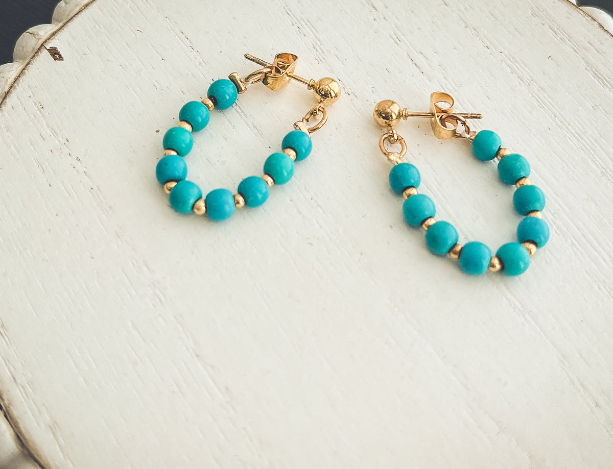 Beautiful Turquoise Hoops
