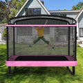 6 FT Kids Trampoline with Swing and Horizontal Bar Small Rectangle Trampoline
