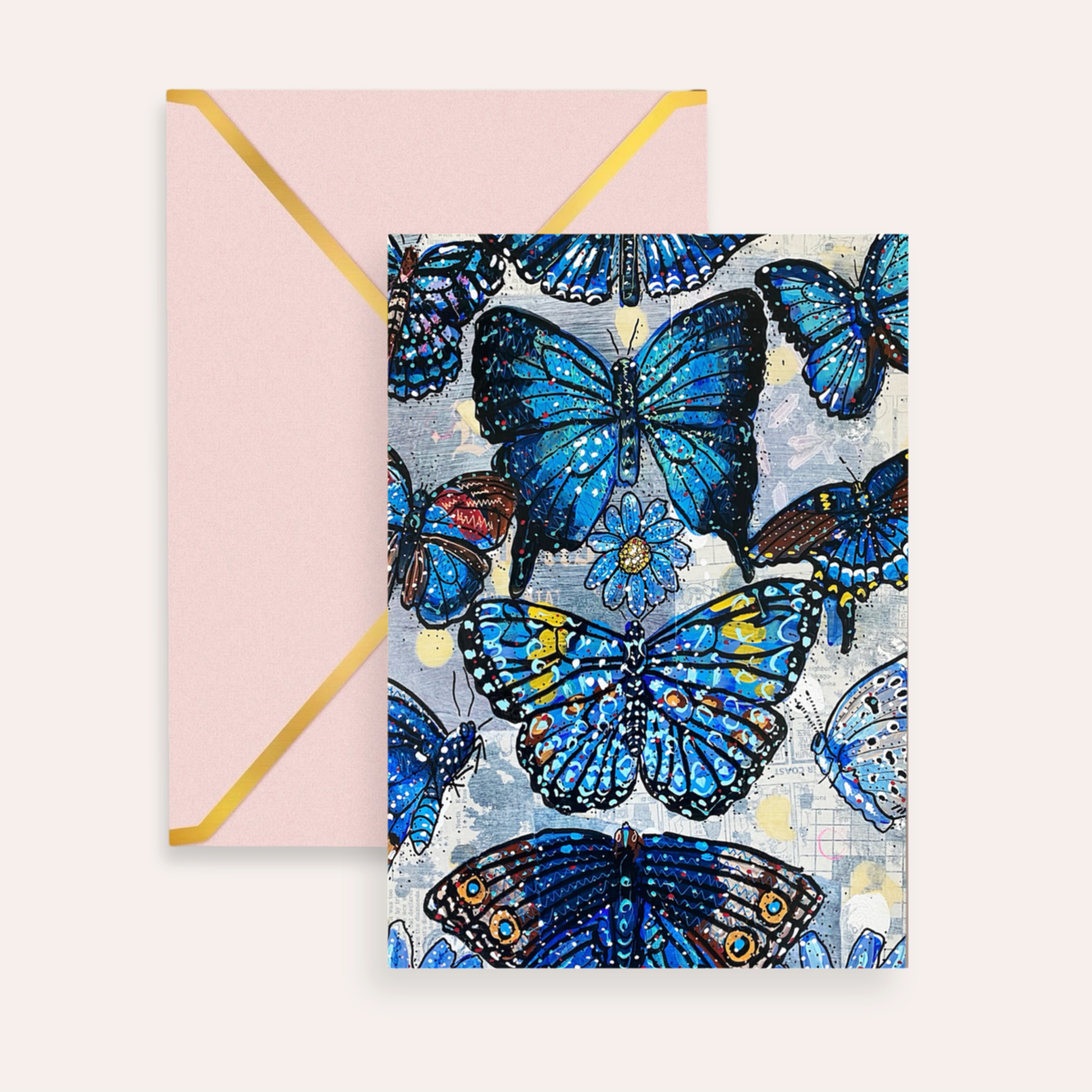 Blue Butterflies Fine Art Greeting Card