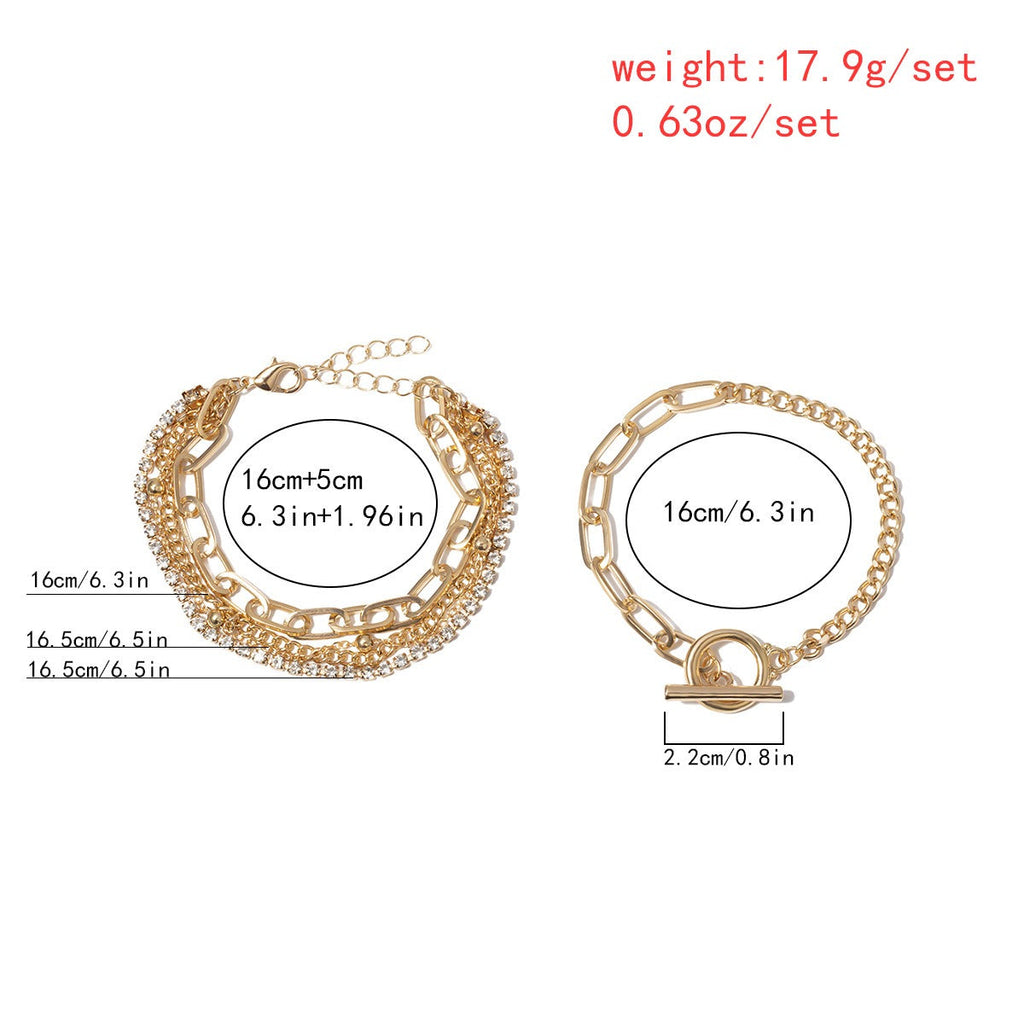 Creative Mix and Match Diamond Round Bead Multi-layer Bracelet