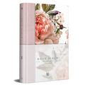 KJV Holy Bible, Large Print Medium Format, Pink Cloth Hardcover with Floral Design, Ribbon Marker, Red Letter - Hardcover