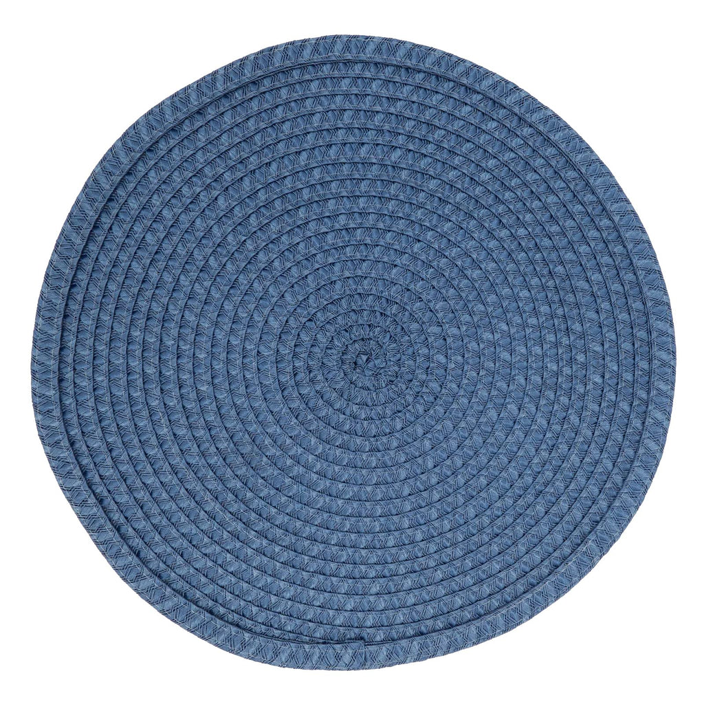 Fennco Styles Modern Everyday Textured Placemats 15 Inches Round, Set of 4 – Black Woven Table Mats for Home, Dining Room Décor, Banquets, Indoor & Outdoor and Special Events