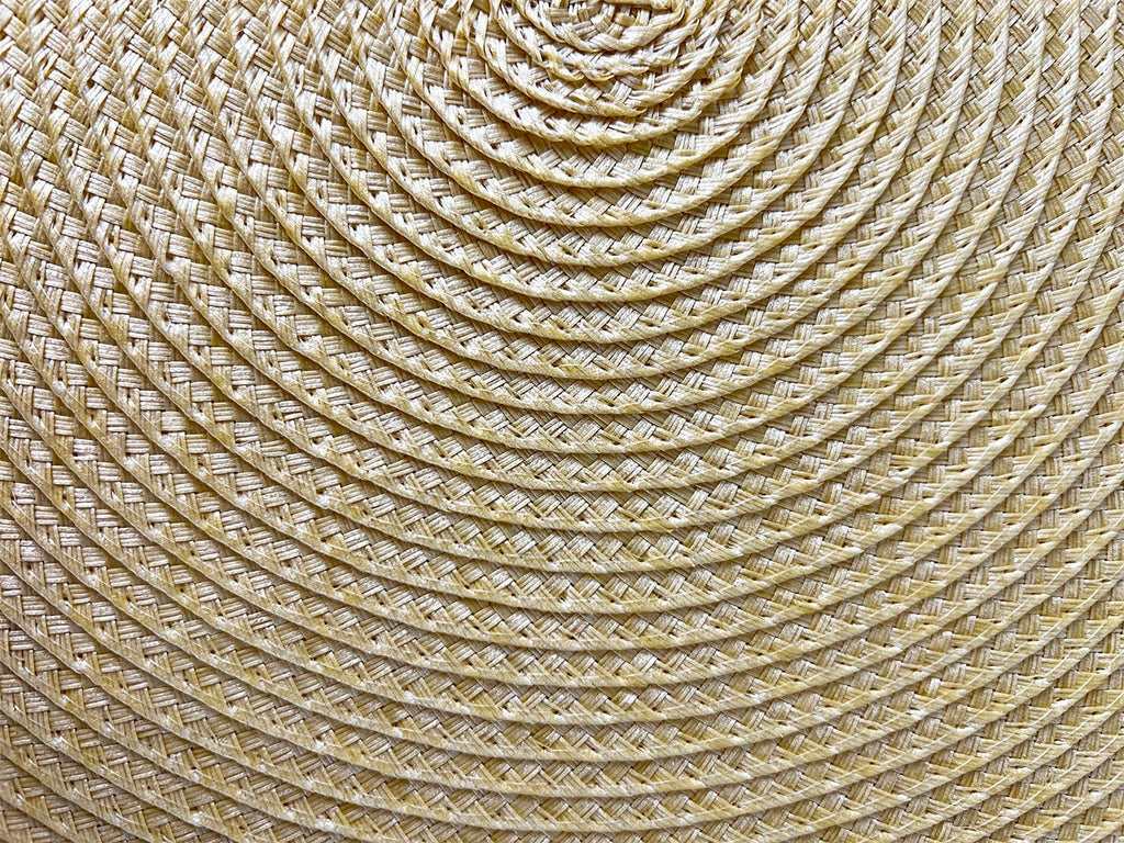 Fennco Styles Hand Braided Fringe Boho Placemats 15 Inch Round, Set of 4 - Beige & White Woven Textured Table Mats for Home, Dining Room, Banquets, Family Gathering and Special Occasion