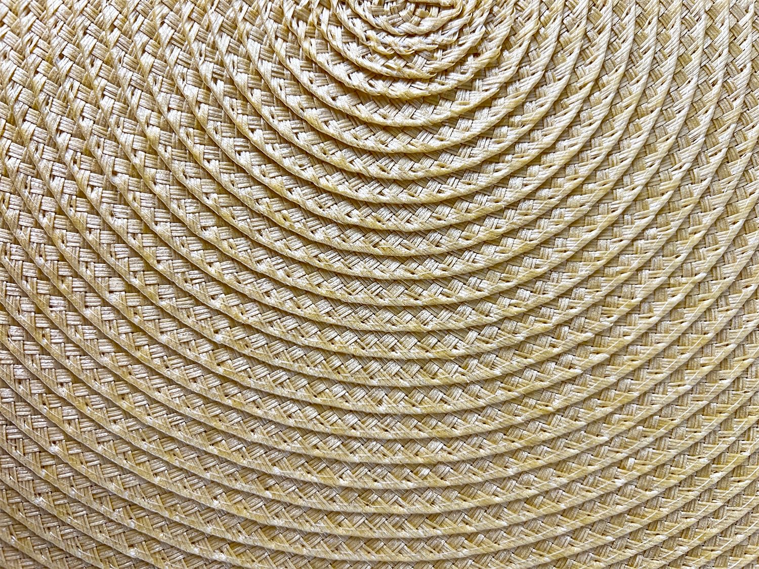 Fennco Styles Hand Braided Fringe Boho Placemats 15 Inch Round, Set of 4 - Beige & White Woven Textured Table Mats for Home, Dining Room, Banquets, Family Gathering and Special Occasion