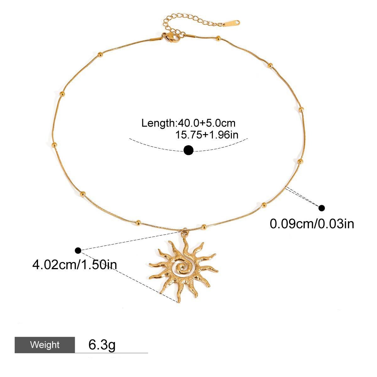 18K gold geometric shape with texture design high-end unique necklace