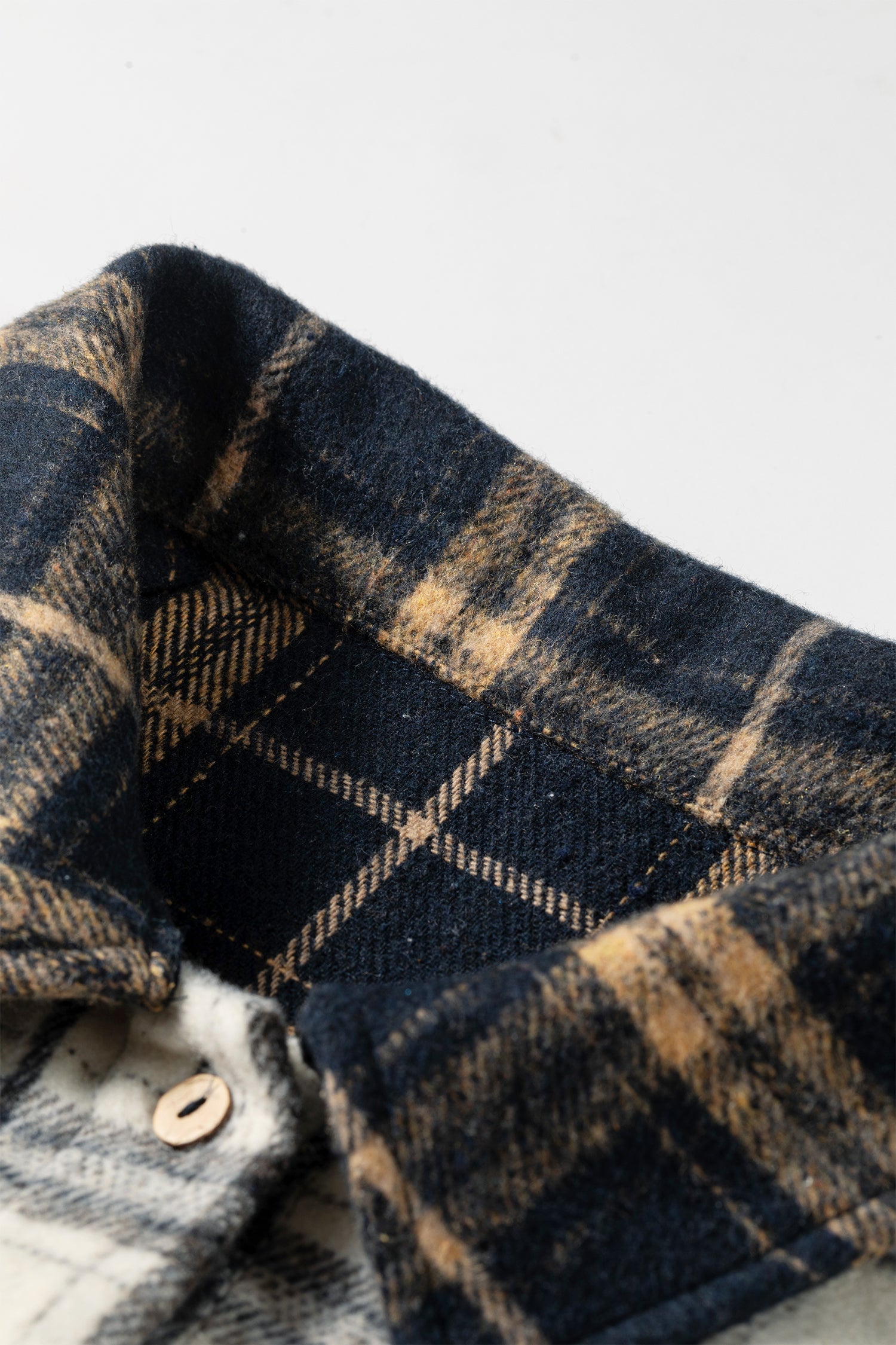 Plaid Colorblock Long Sleeve Buttoned Shacket