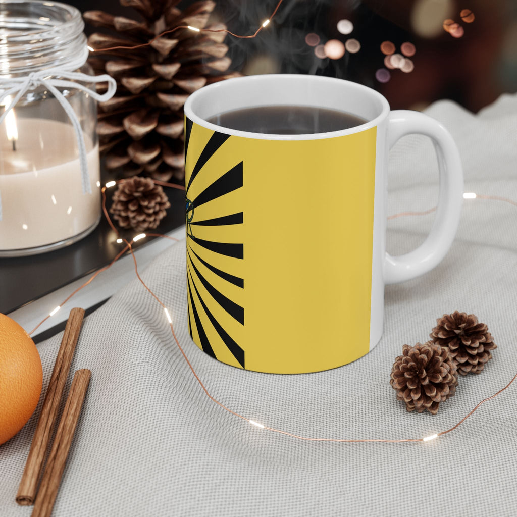 Super Mom Ceramic Mug, YELLOW – Retro Superhero Mom Coffee Cup