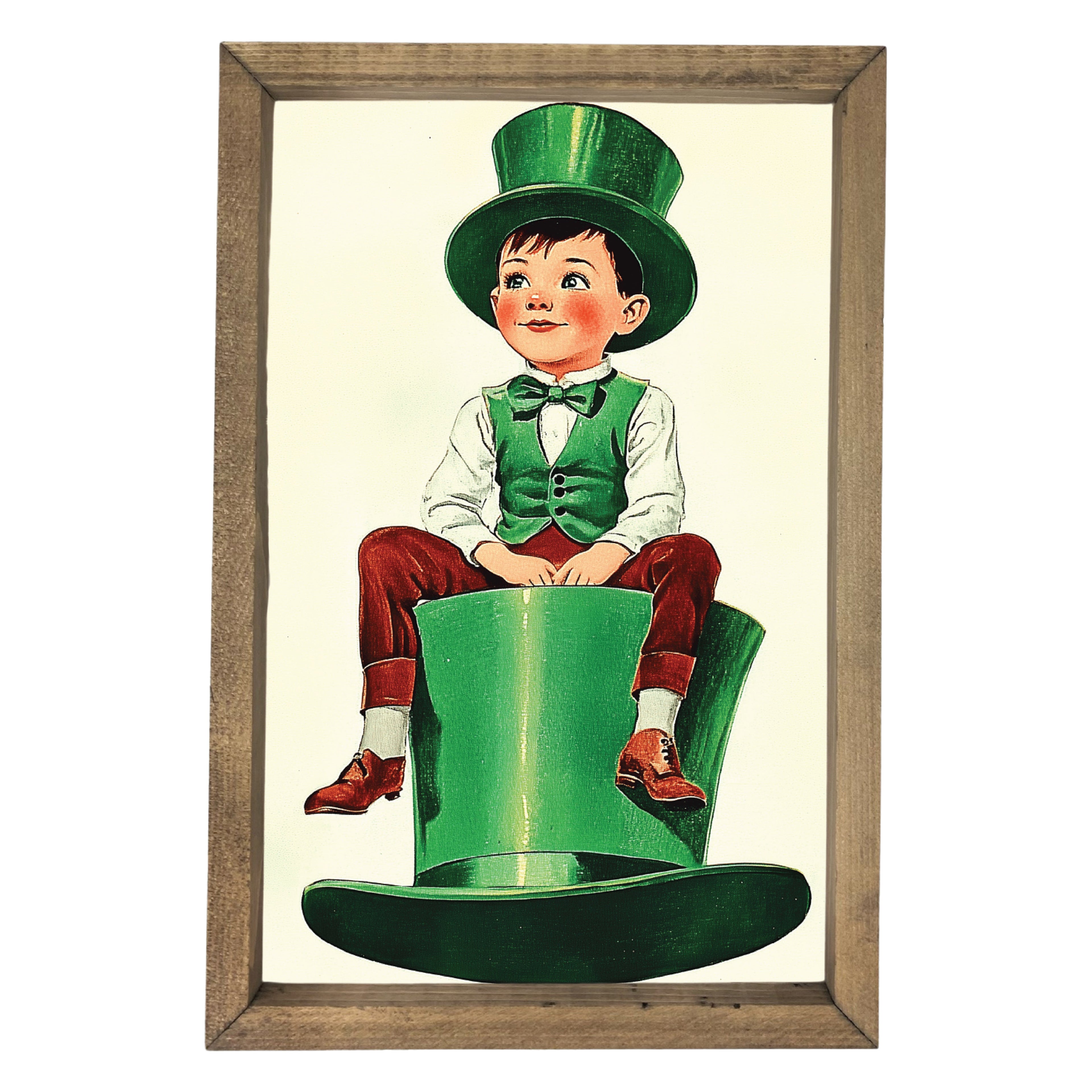 Leprechaun Boy On Hat Framed Art