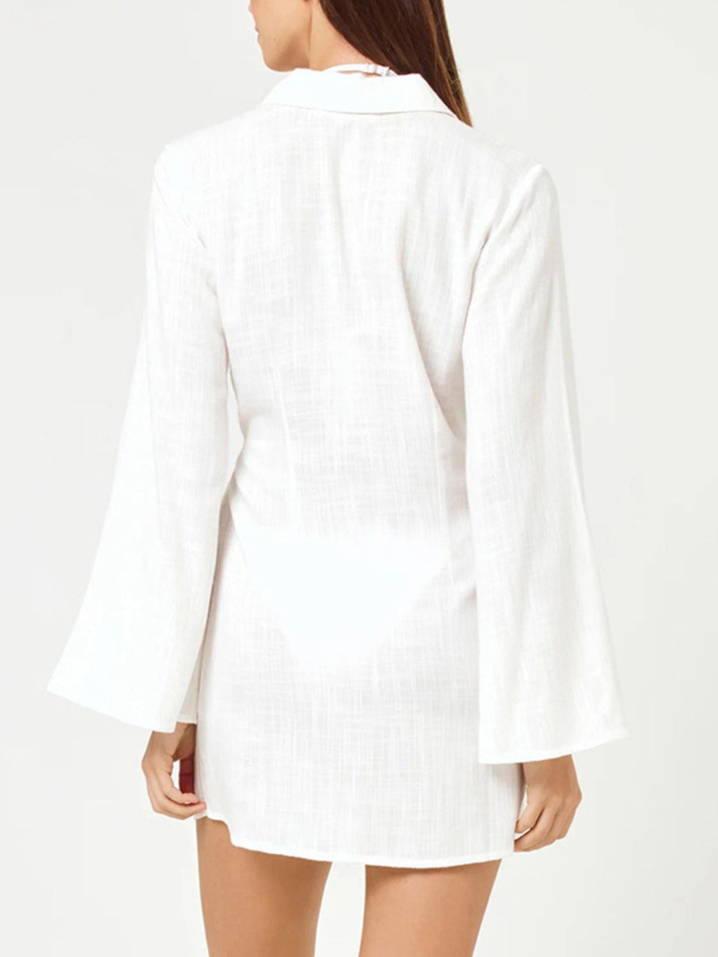 Tied Long Sleeve Cover Up Dress