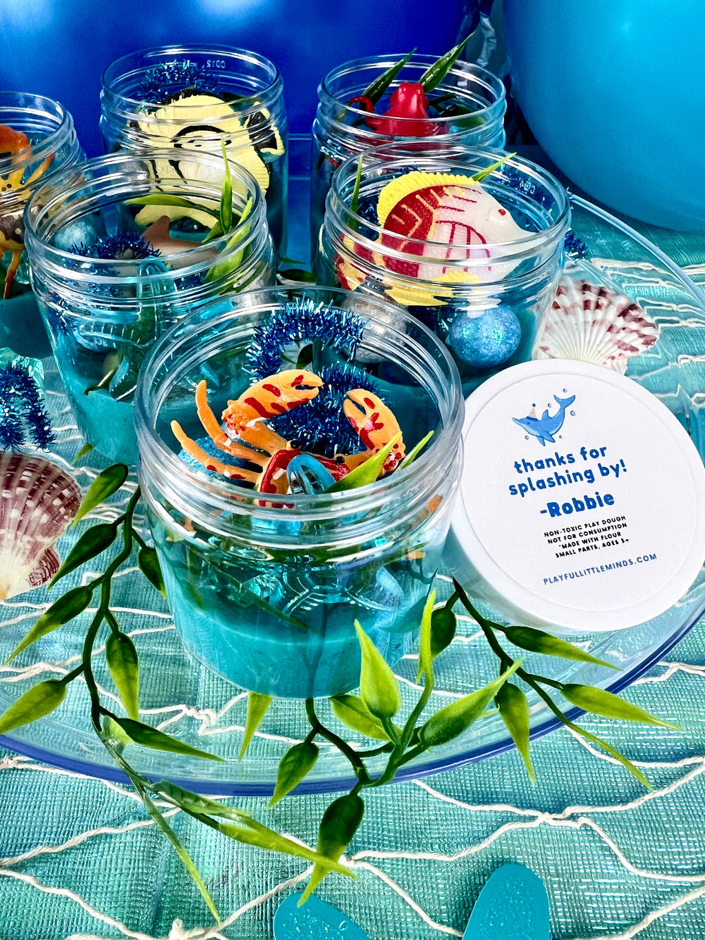 Ocean-Themed Play Dough Party Favors: Under the Sea Birthday