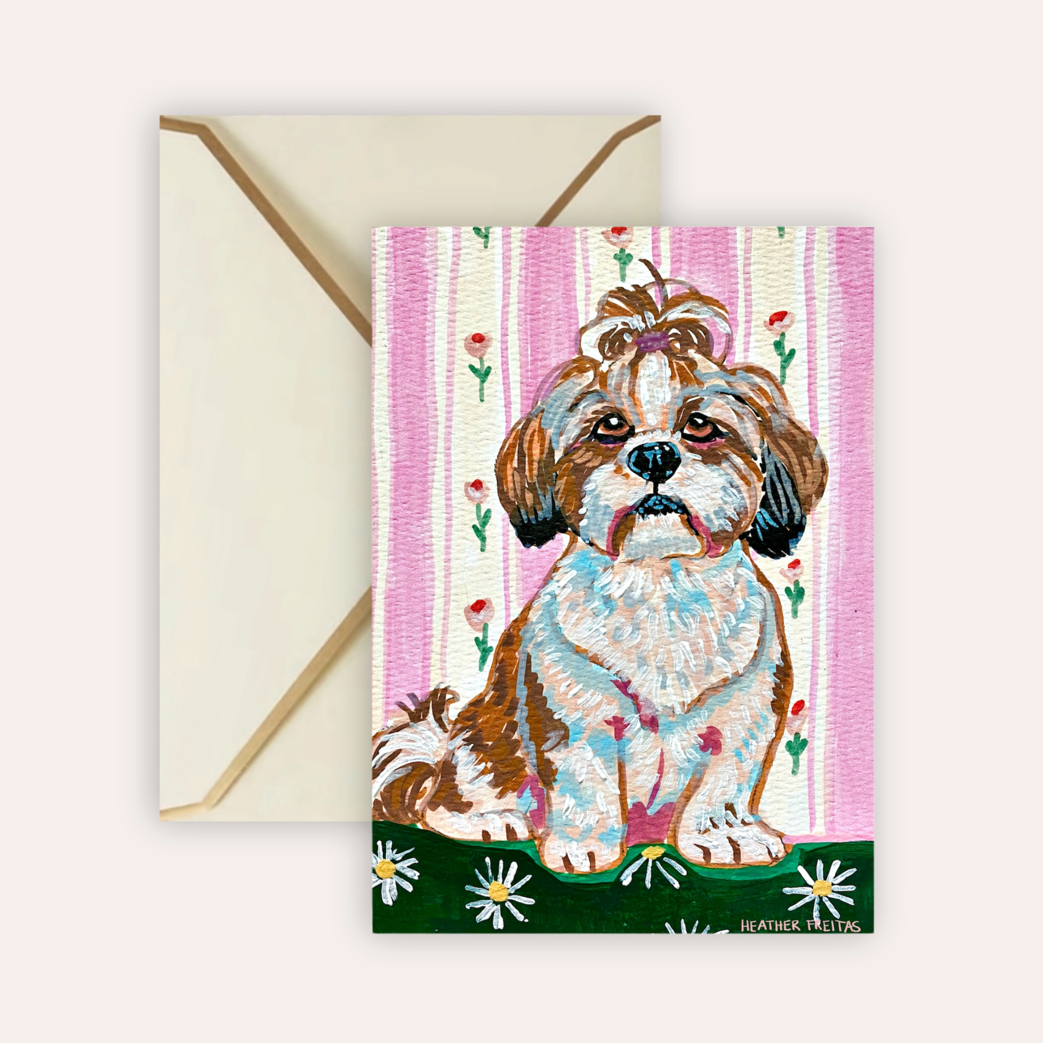 Shih Tzu Fine Art Greeting Card