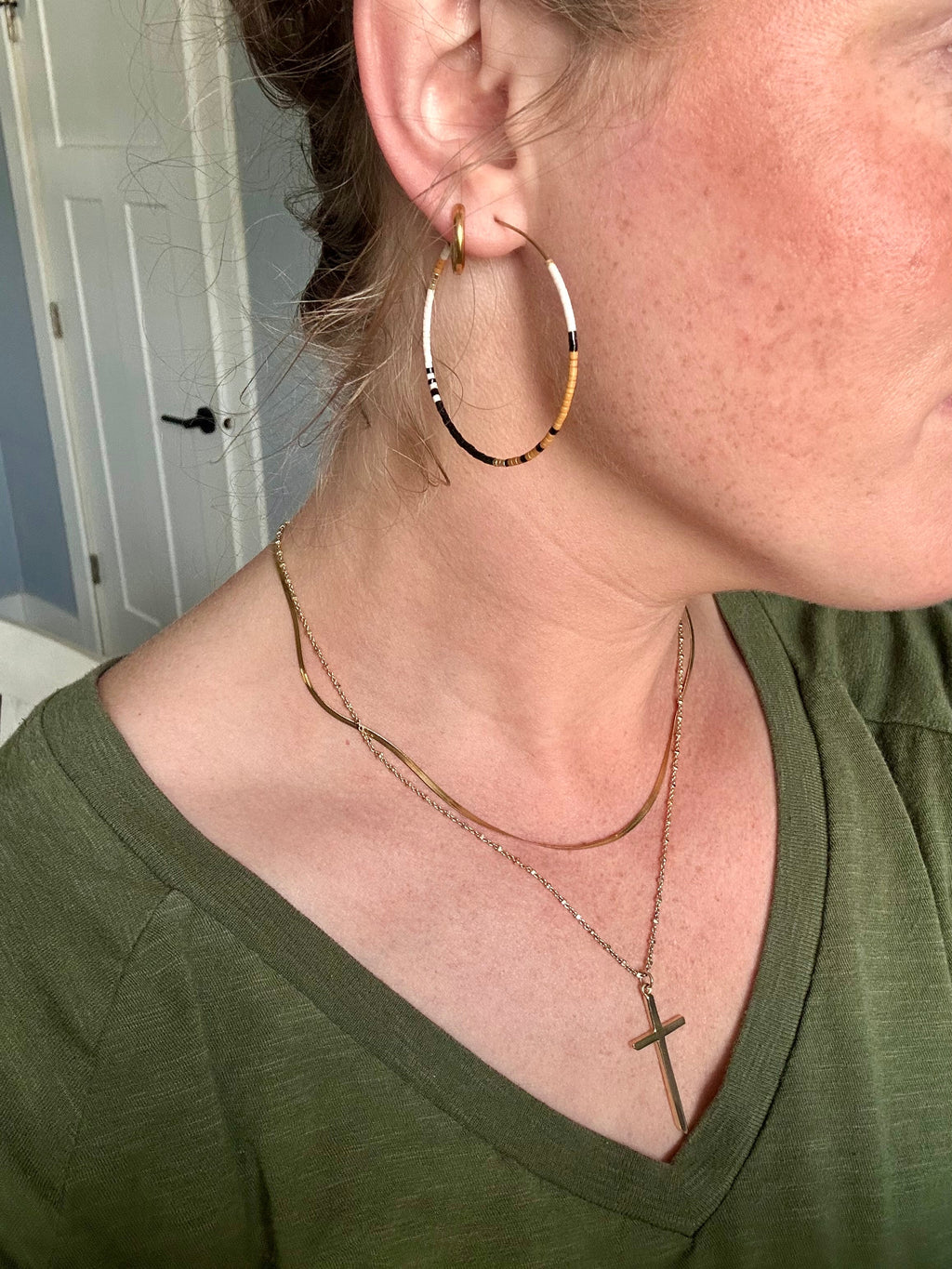 Beautiful Beaded Hoop Earrings