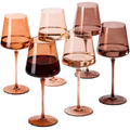 Venus Wine Glasses, Set of 6, Brown Shades 22.3oz Glass Tall