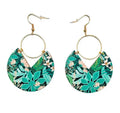 Beautiful Geometric Wood and Gold Botanic Earrings