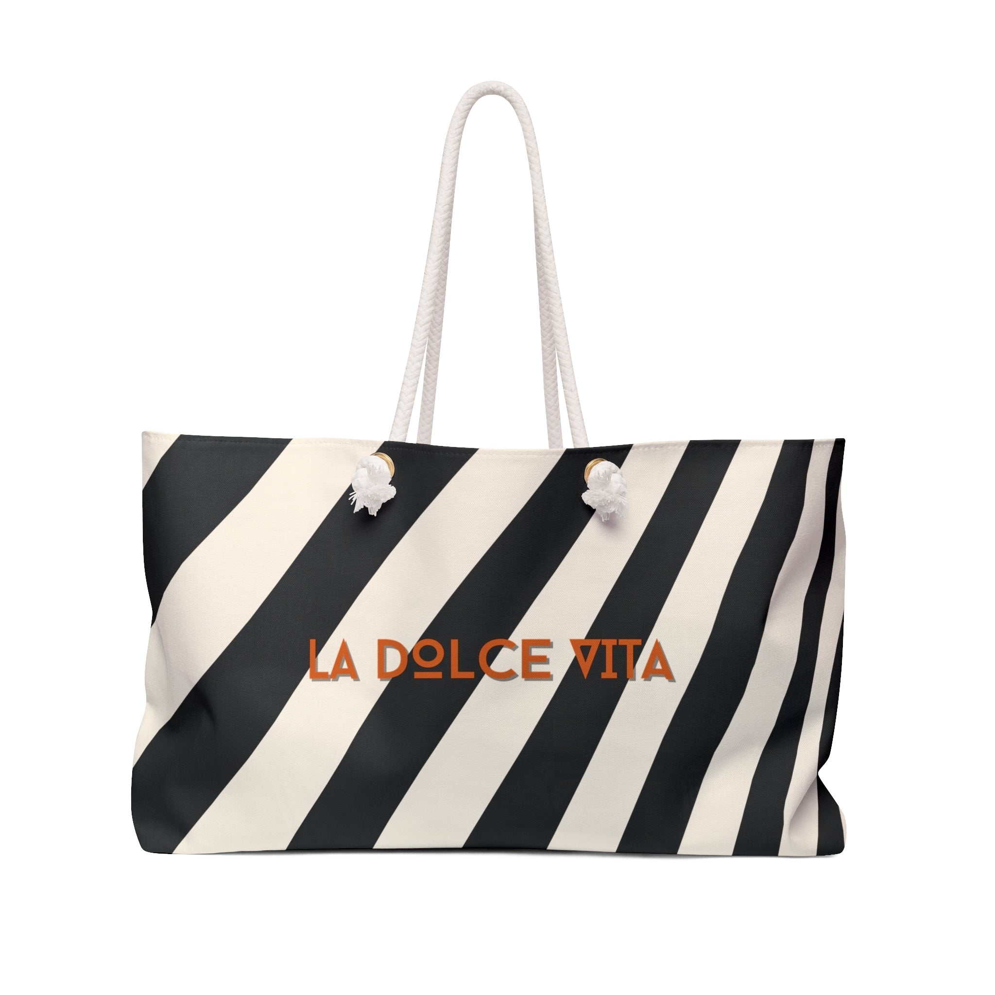 La Dolce Vita Black and White Weekender Bag