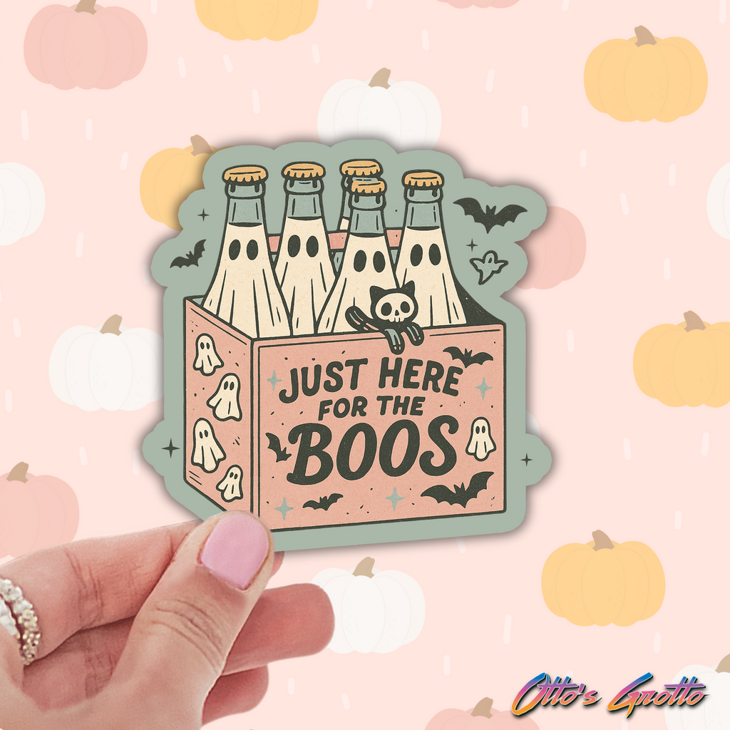 Here for the Boos Funny Halloween Sticker