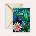 Dragonfly Lily Fine Art Greeting Card