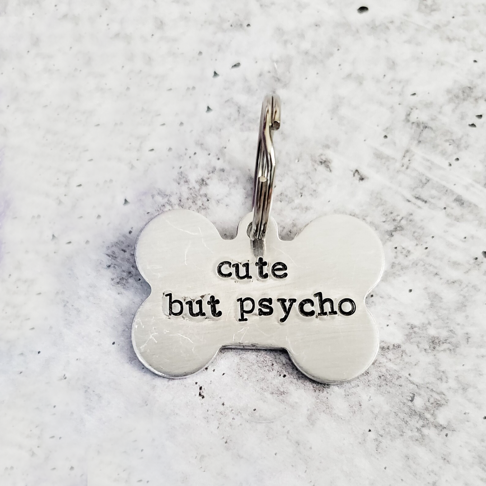 CUTE BUT PSYCHO Bone-Shaped Pet Tag