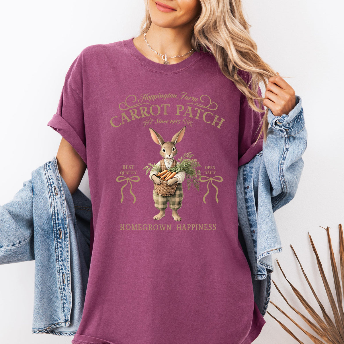 Carrot Patch Adorable Easter Bunny Jesus Rabbit Holiday Family Friendly Vintage Inspired Comfort Colors Tee