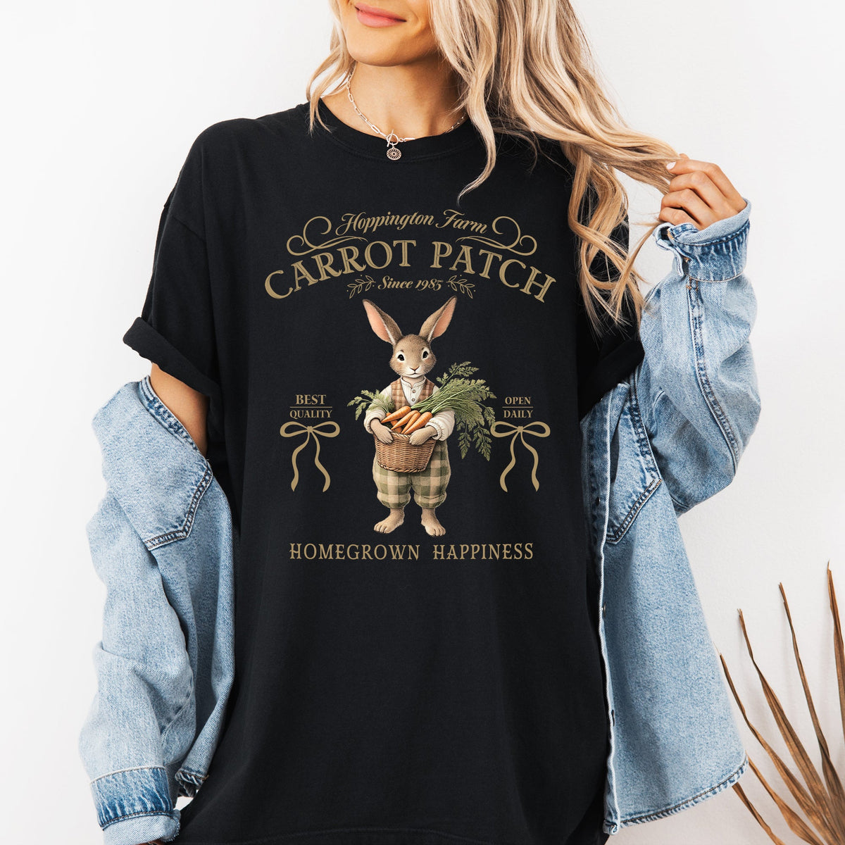 Carrot Patch Adorable Easter Bunny Jesus Rabbit Holiday Family Friendly Vintage Inspired Comfort Colors Tee